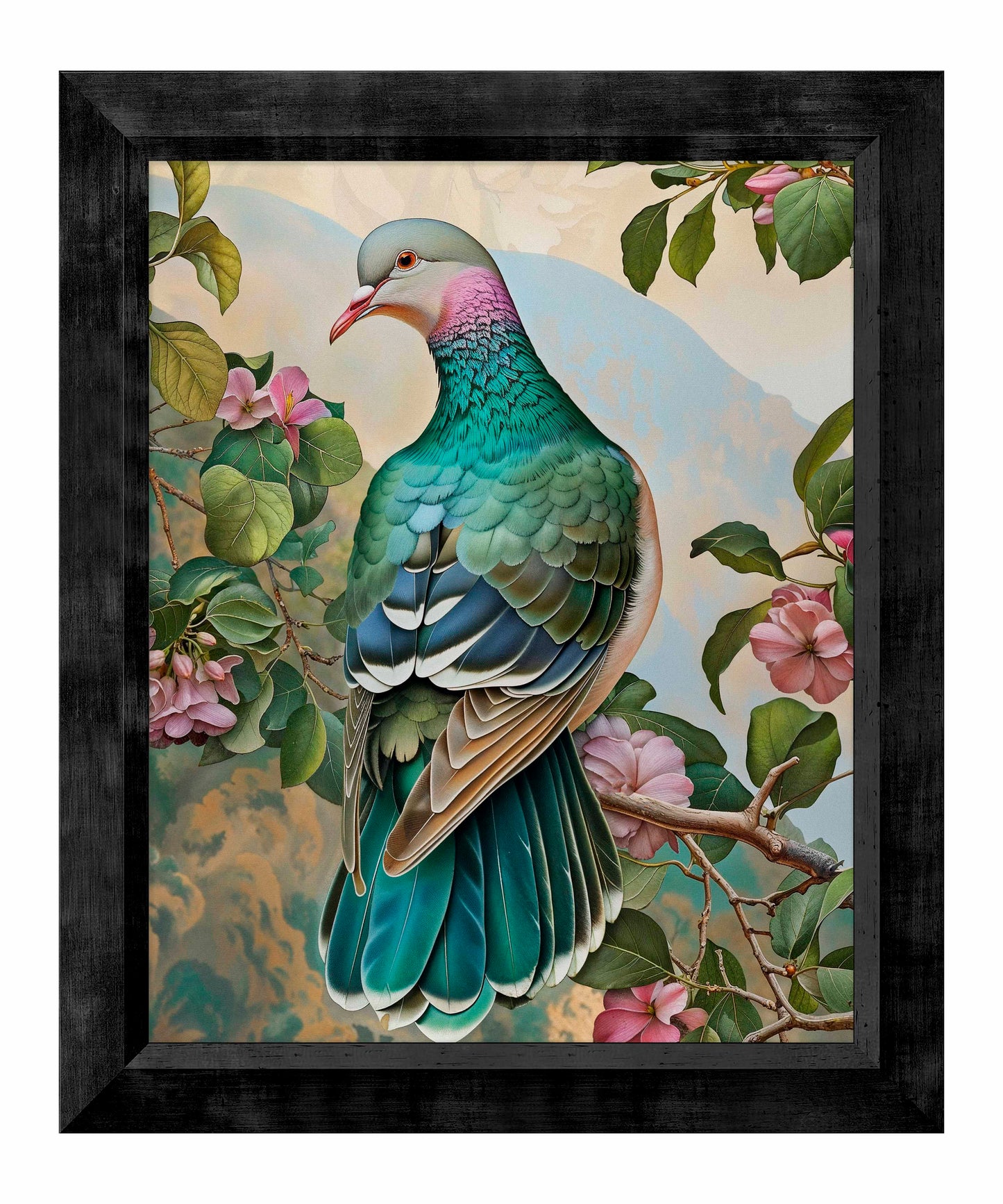 Verdant Splendor - Dove Amidst Blossoms - Limited Edition Canvas