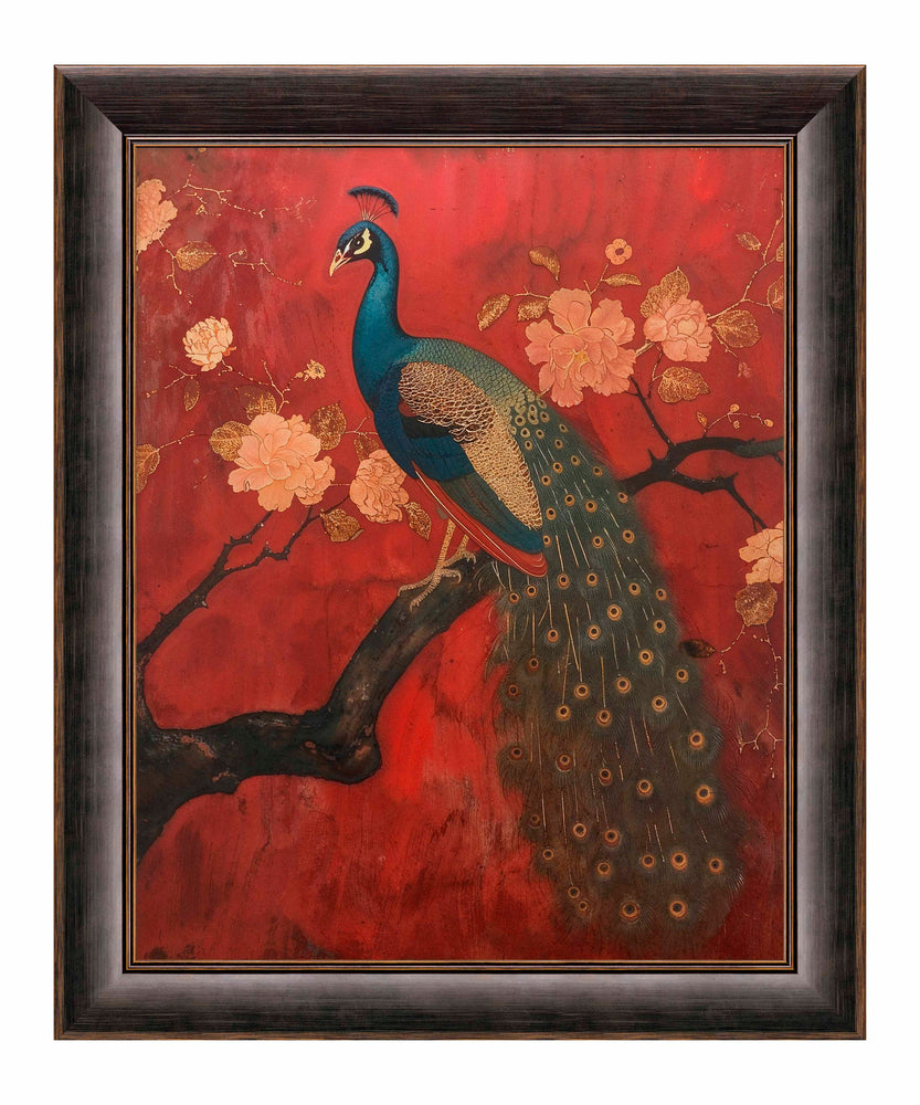 Opulent Grace - Peacock Amidst Blossoms - Limited Edition Canvas