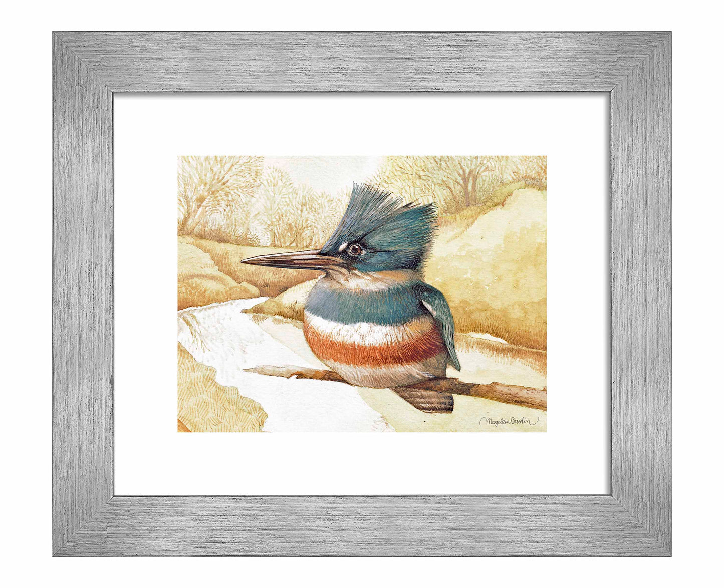 Kingfisher on Fishing River - Art Prints