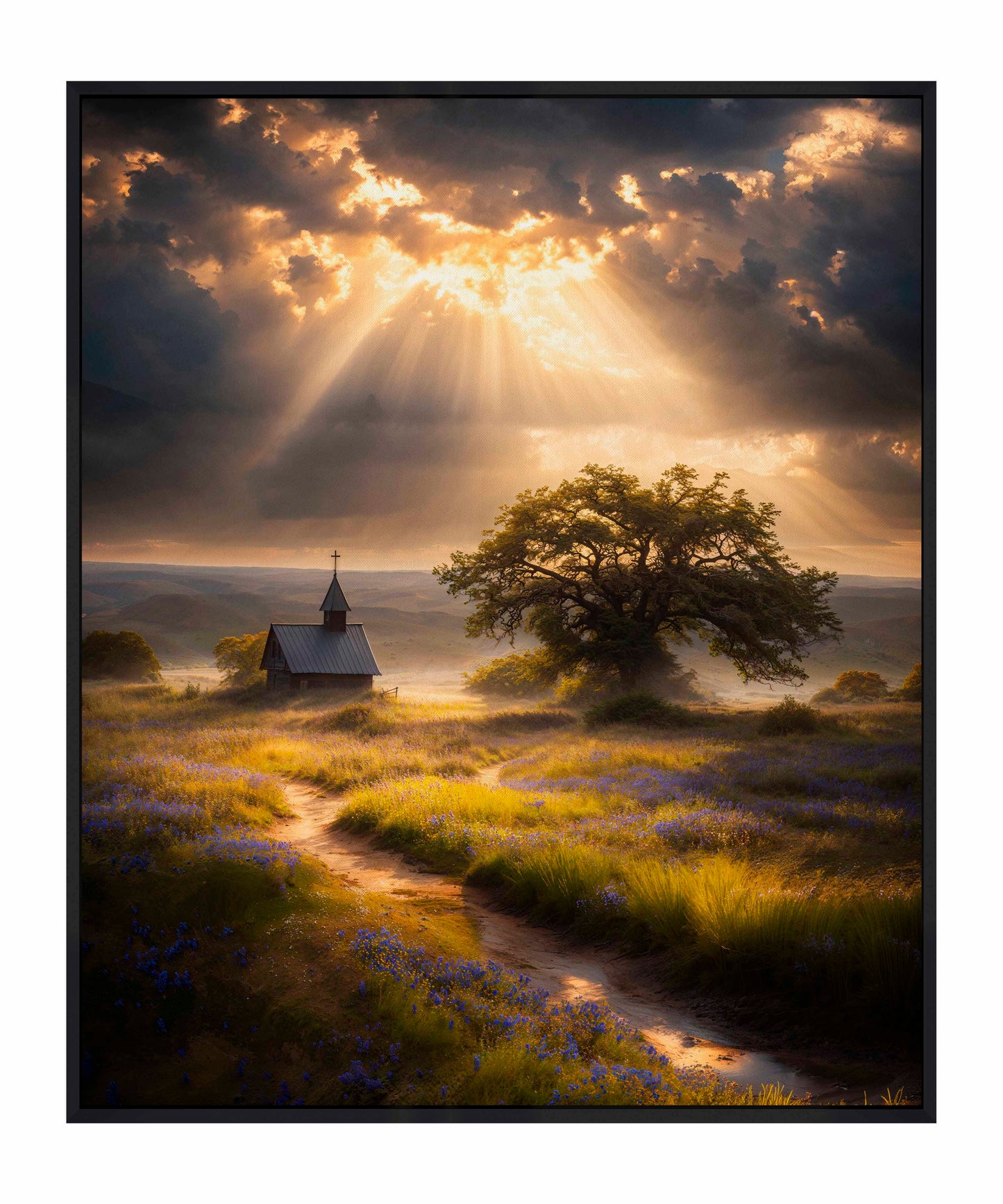 Celestial Rays Over Lone Star Land I - Gallery Wrapped Canvas