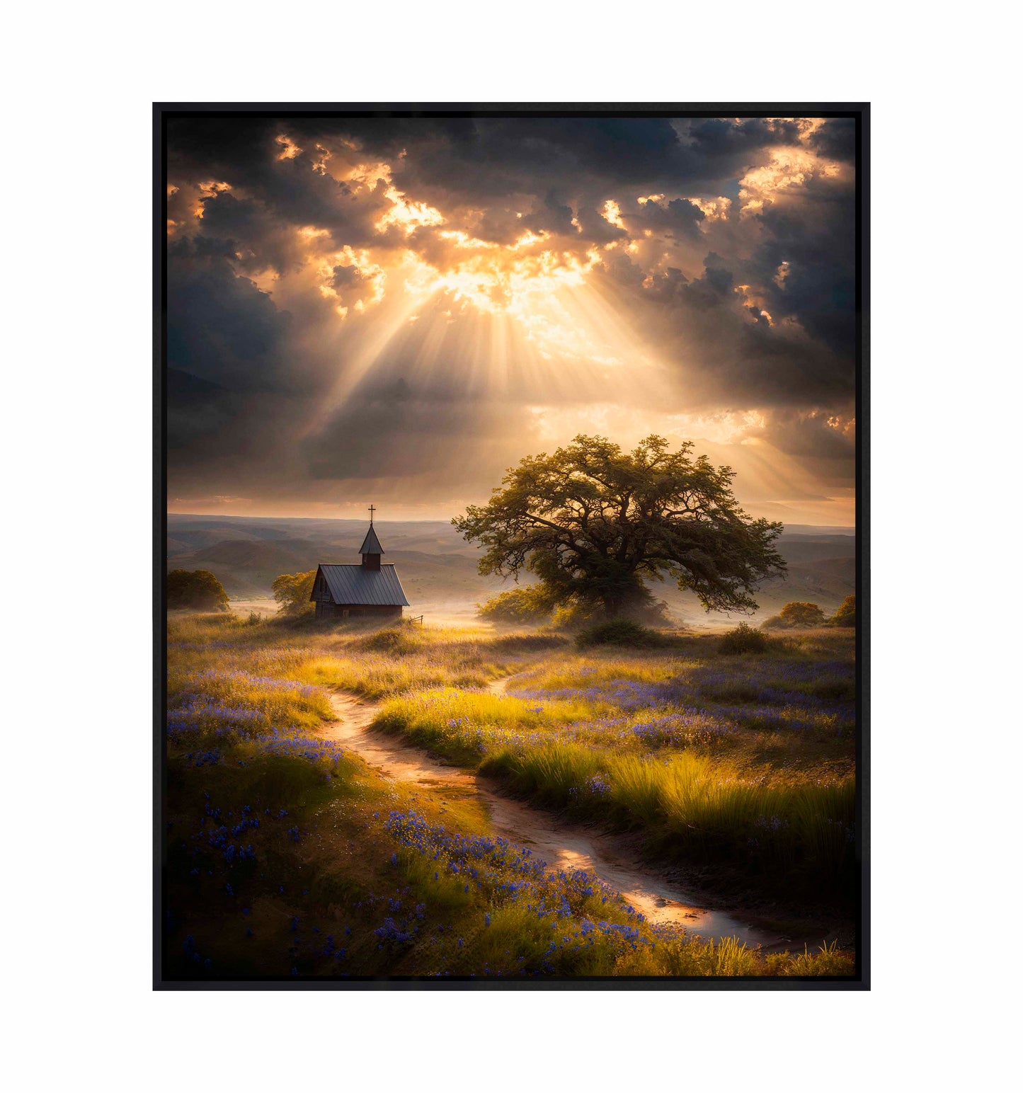Celestial Rays Over Lone Star Land I - Gallery Wrapped Canvas