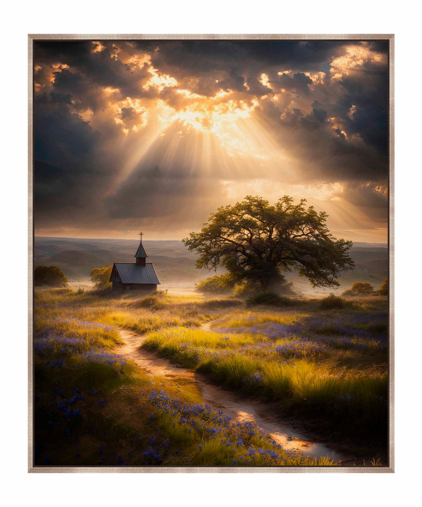 Celestial Rays Over Lone Star Land I - Gallery Wrapped Canvas