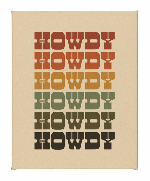 Texas Howdy A - Gallery Wrapped Canvas