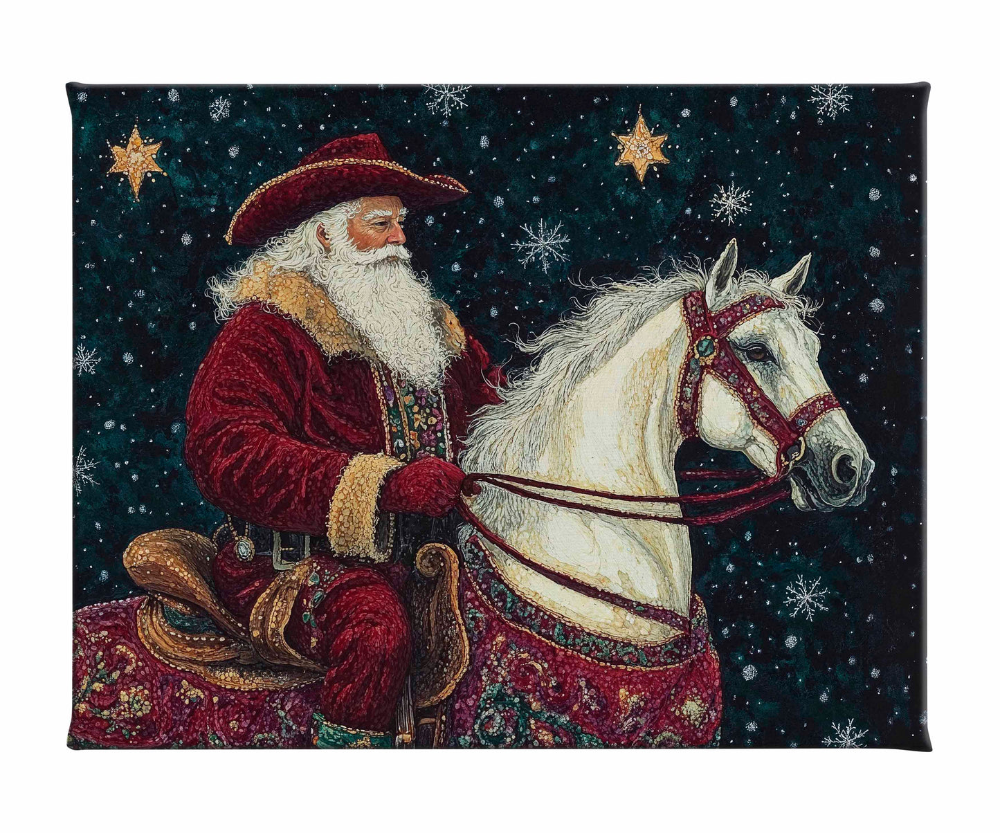 Saddle Up, St. Nick - Gallery Wrapped Canvas
