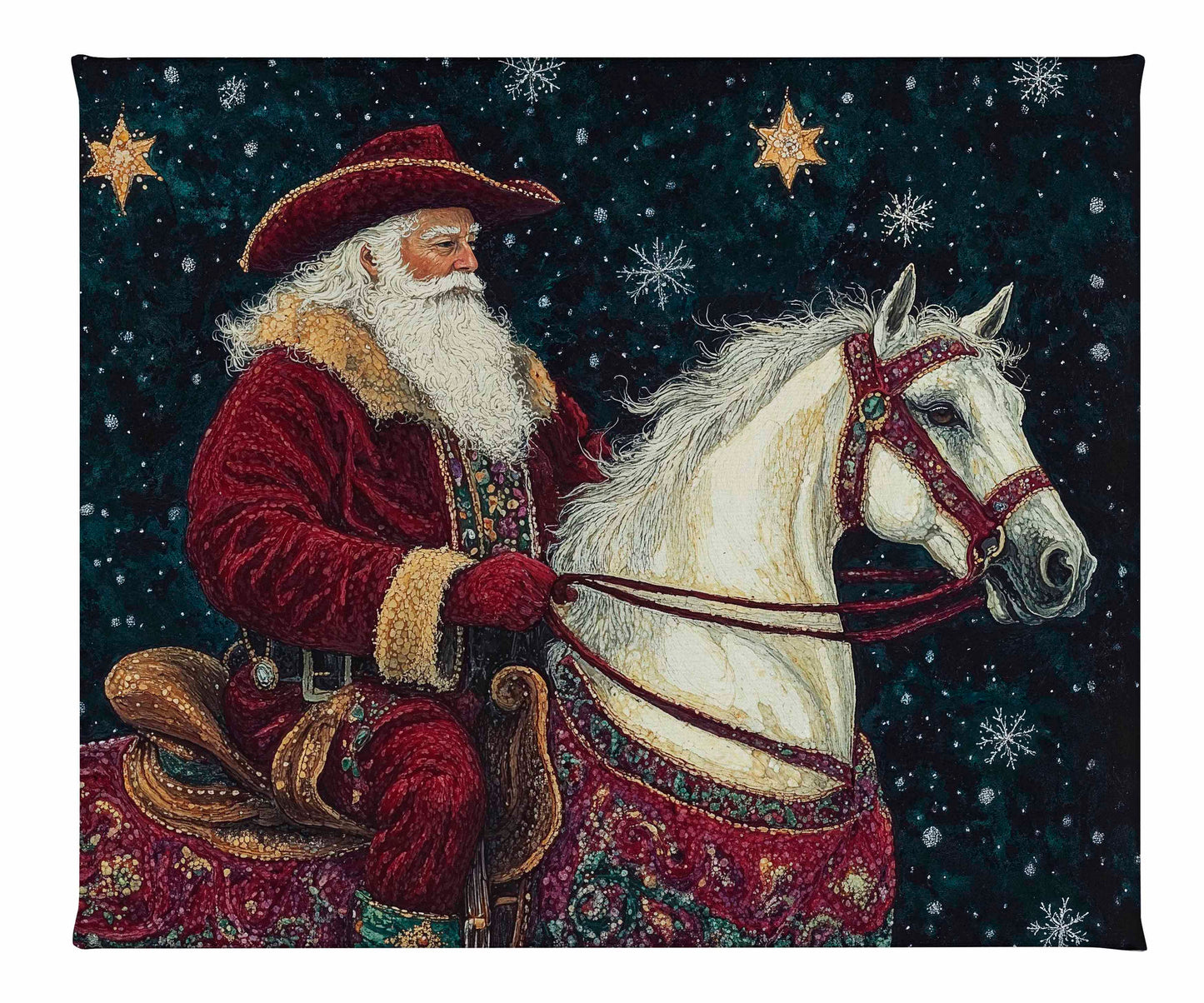 Saddle Up, St. Nick - Gallery Wrapped Canvas