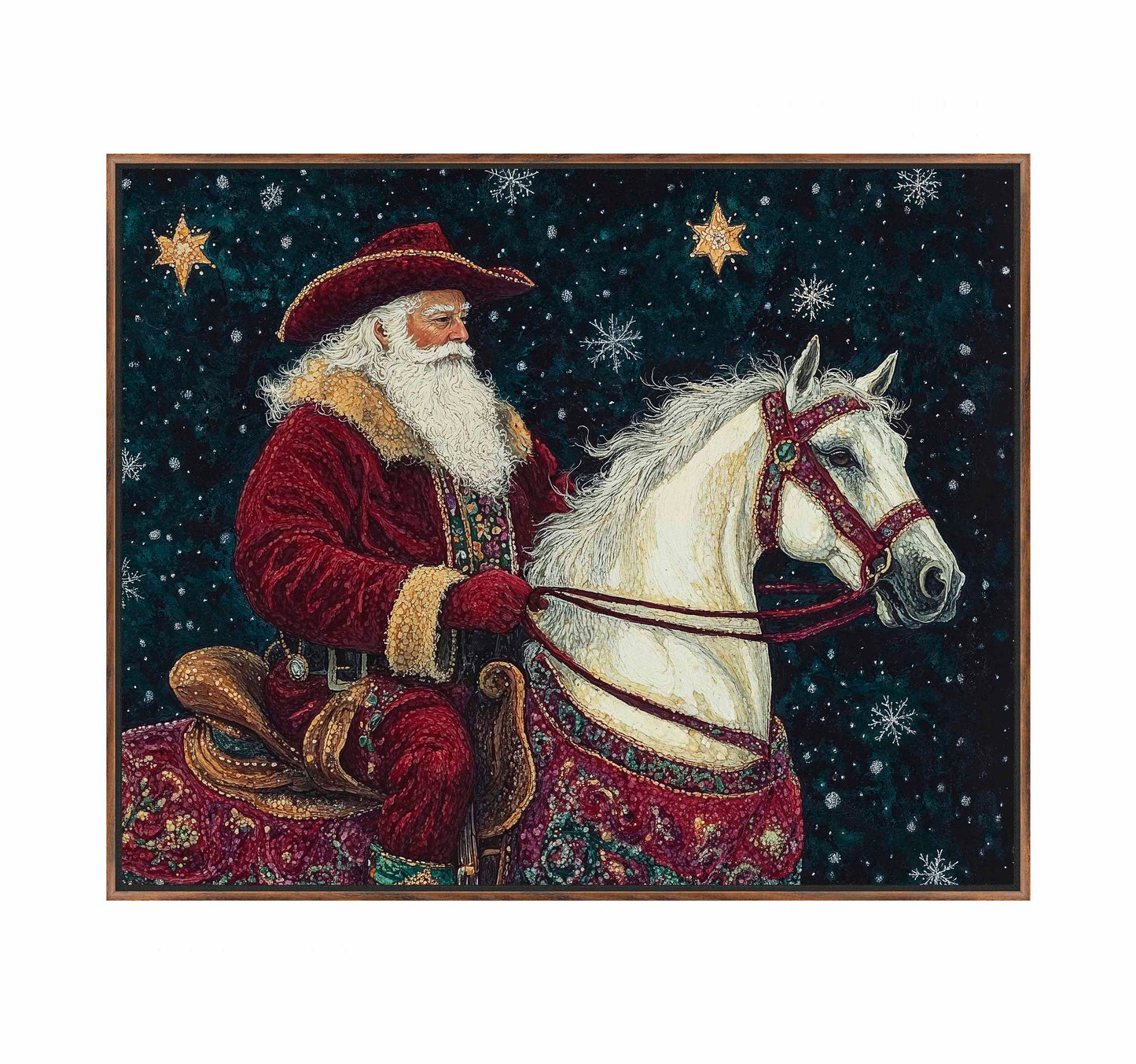 Saddle Up, St. Nick - Gallery Wrapped Canvas