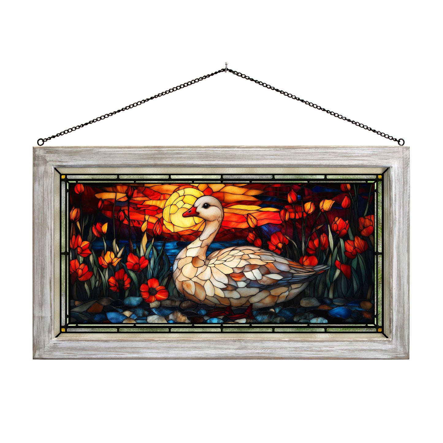 Harvest Honker  - 13" x 23" Stained Glass Art