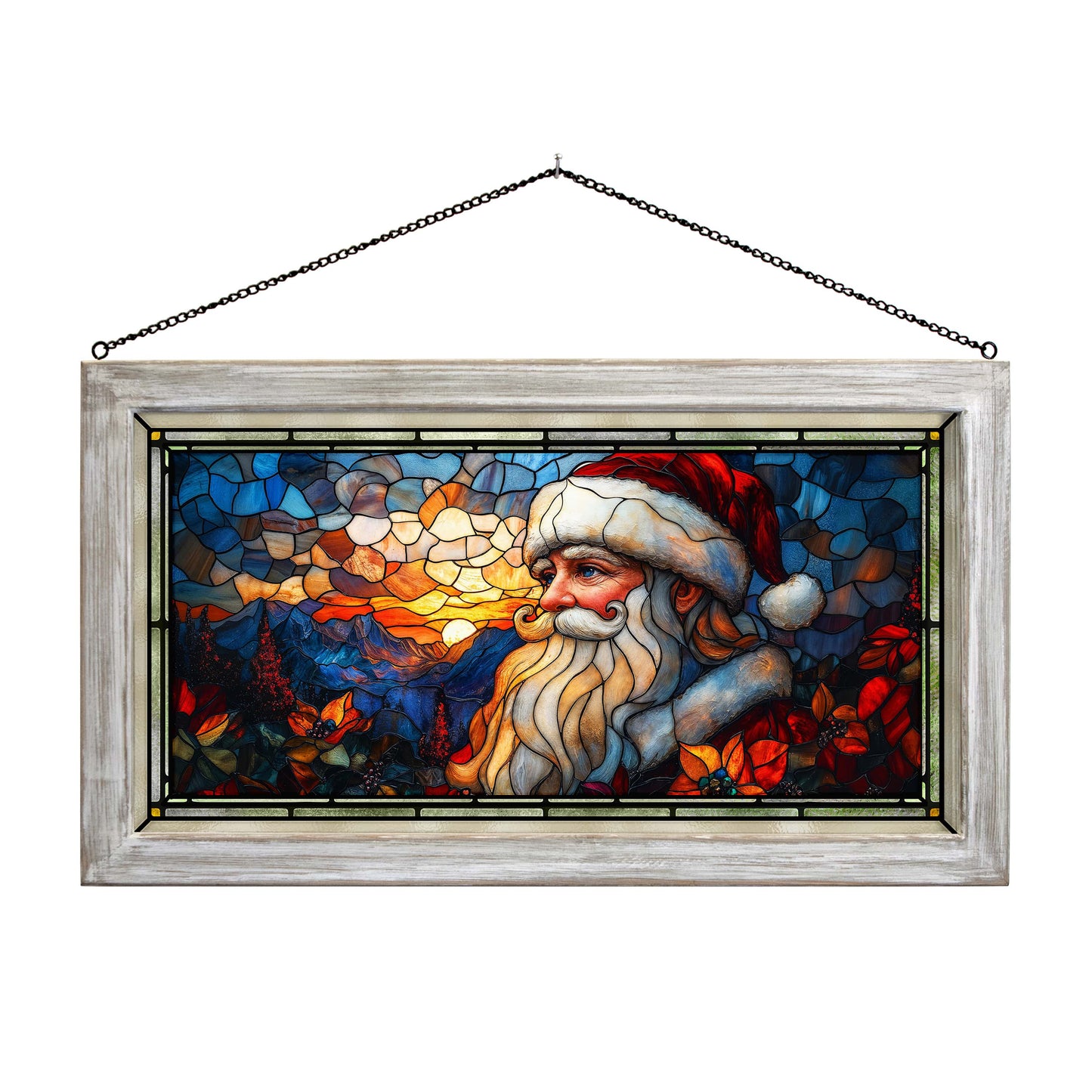 Jolly Reflections  - 13" x 23" Stained Glass Art