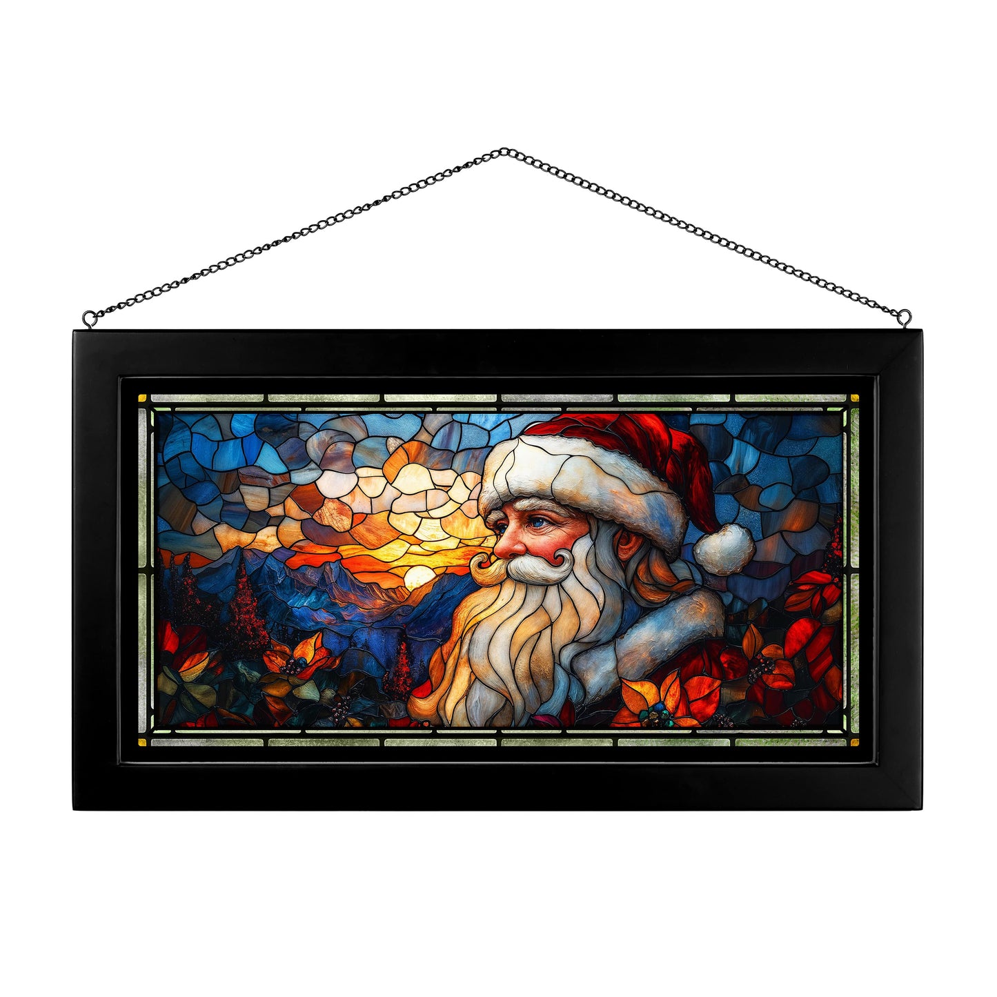 Jolly Reflections  - 13" x 23" Stained Glass Art