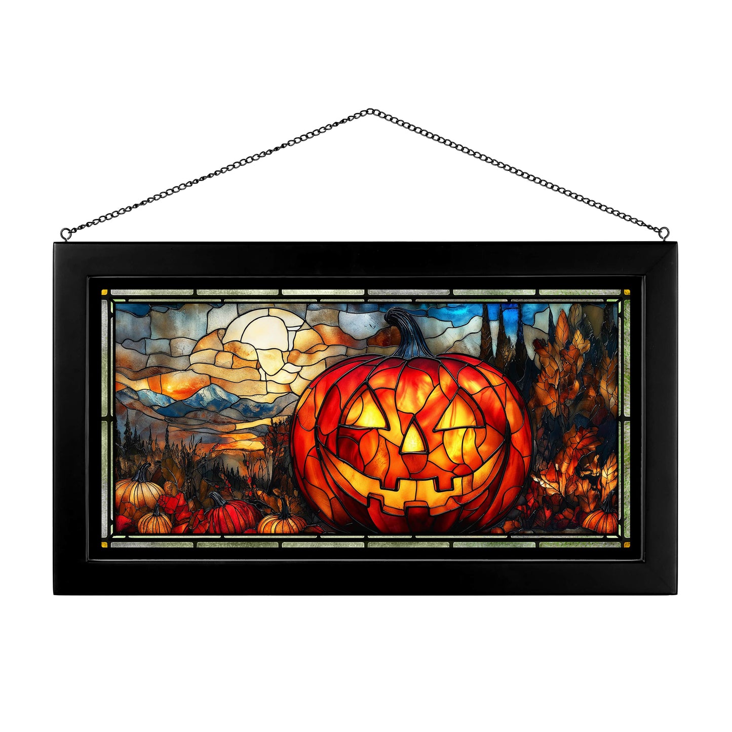 Lantern of the Patch  - 13" x 23" Stained Glass Art