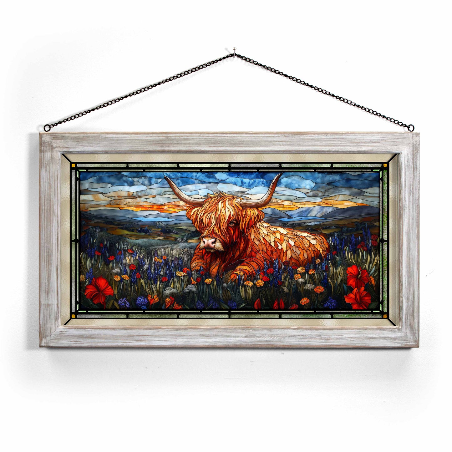 Highland Bloom  - 13" x 23" Stained Glass Art