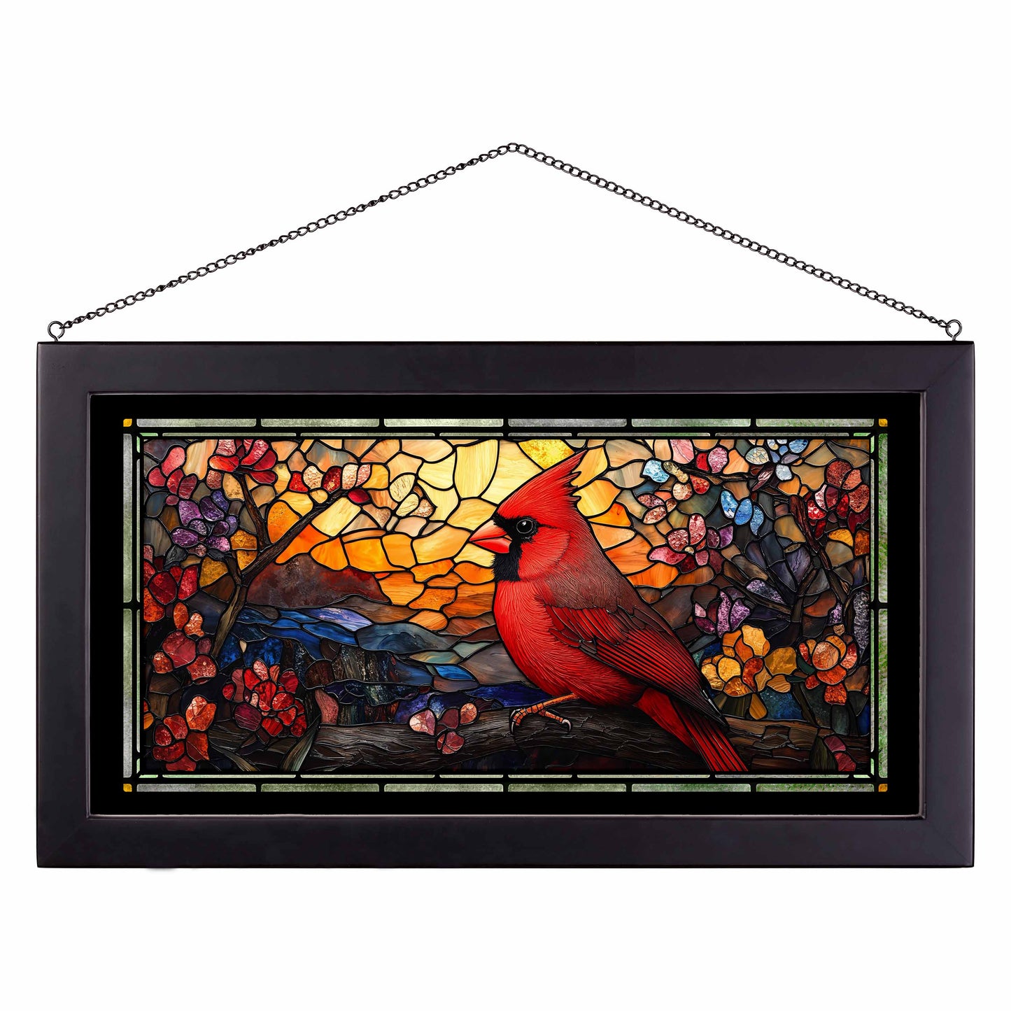 Crimson Crest  - 13" x 23" Stained Glass Art