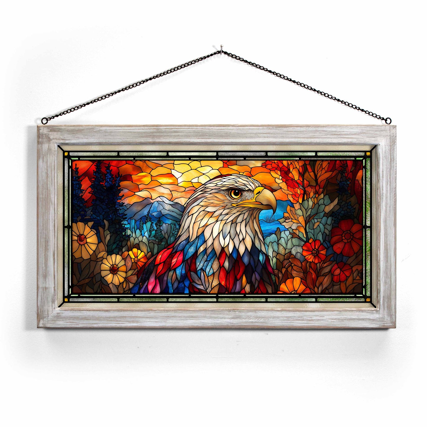Freedom's Flight  - 13" x 23" Stained Glass Art