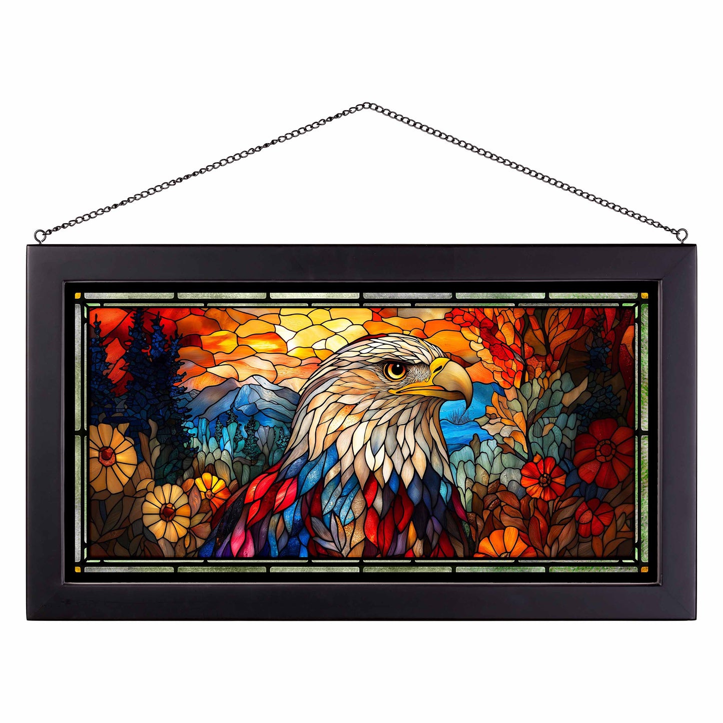 Freedom's Flight  - 13" x 23" Stained Glass Art