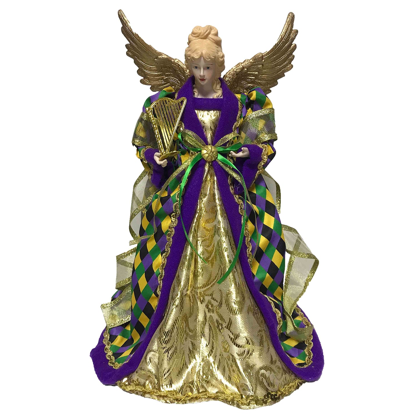 Mardi Gras Angel - 16" Tree Topper