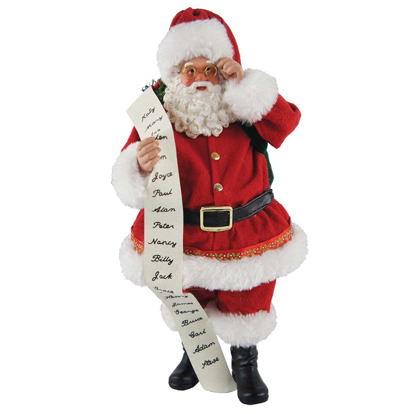 Traditional Santa With List - 10" Santa