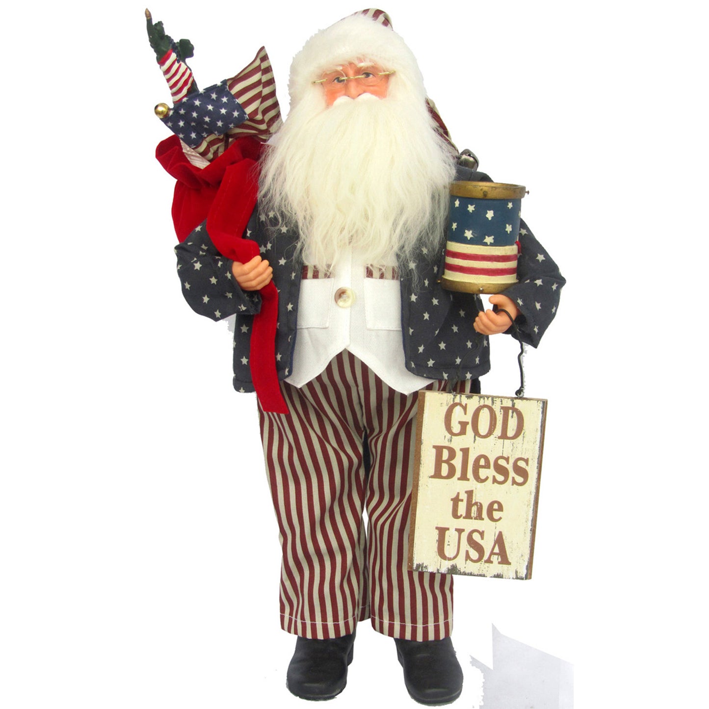 God Bless the USA - 18" Santa