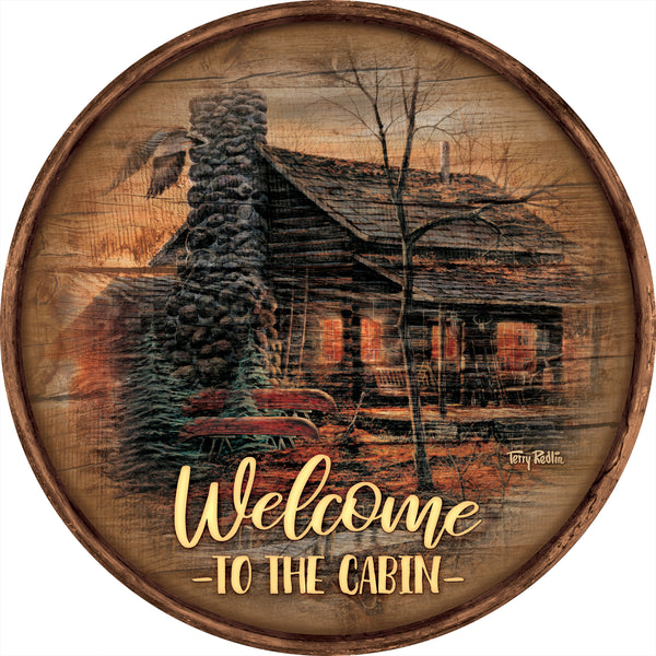 Golden Retreat - 21" Round Wood Sign