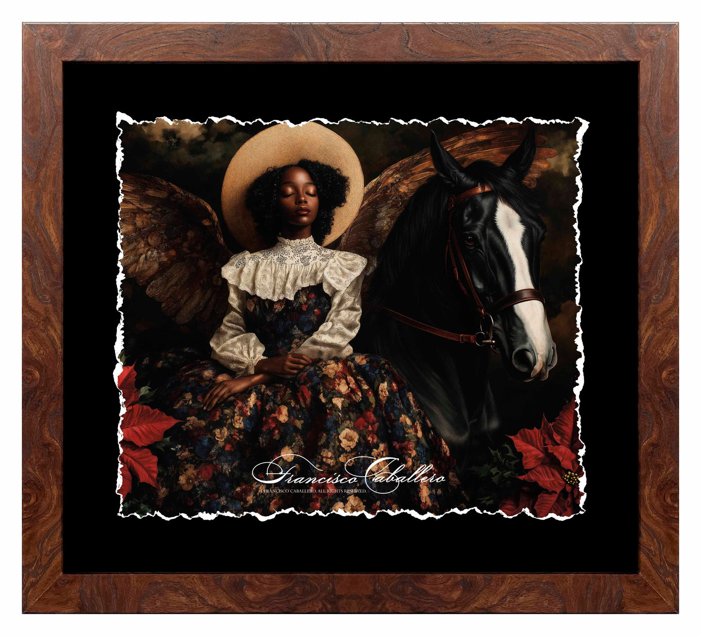 Poinsettia Dreams - Deckled Edge Paper Print