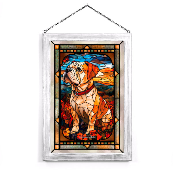 English Bulldog - Stained Glass Art