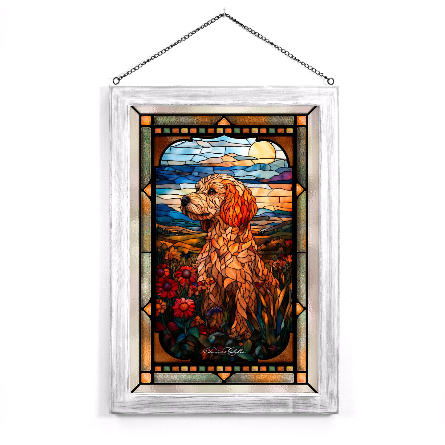 Poodle - Stained Glass Art