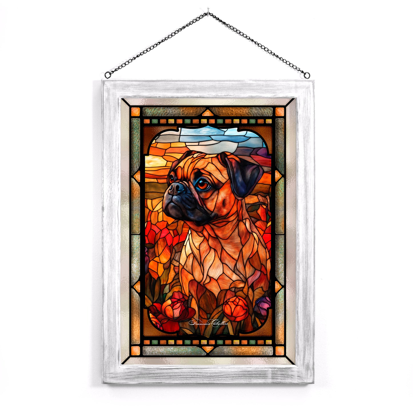 Pug - Stained Glass Art