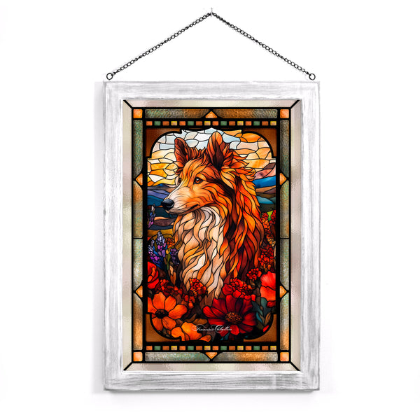 Rough Collie - Stained Glass Art