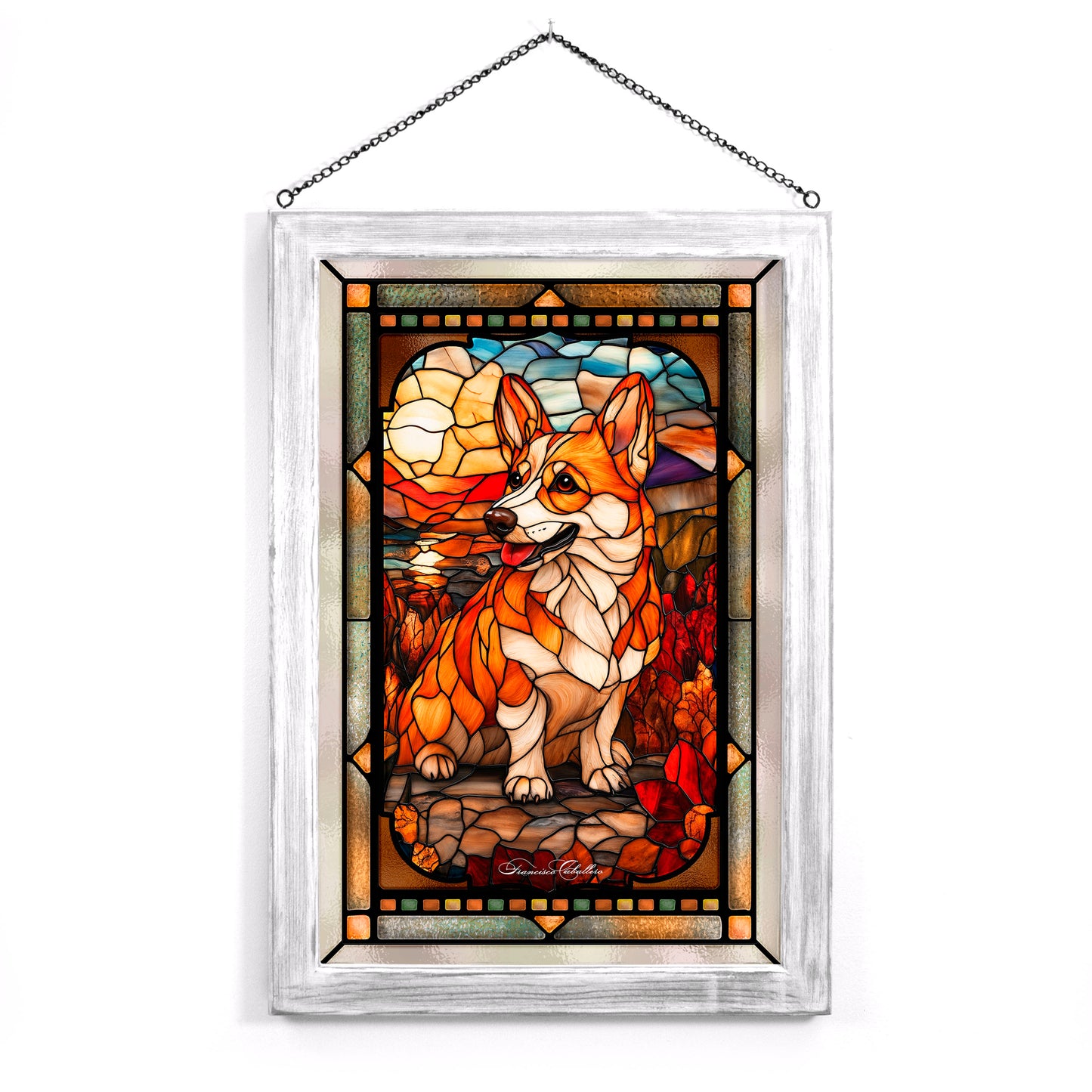 Welsh Corgi - Stained Glass Art