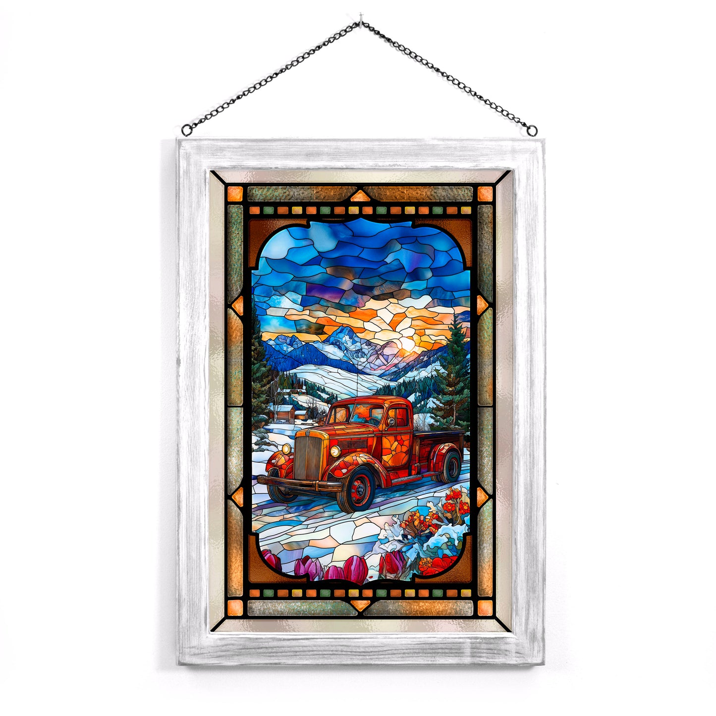 Rocky Mountain Red - Stained Glass Art