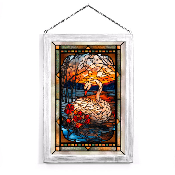 White Majesty - Stained Glass Art