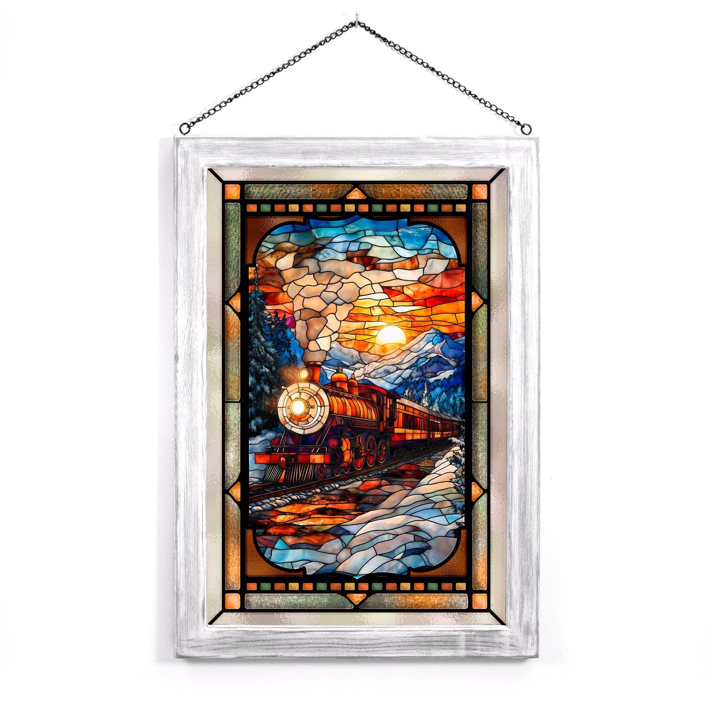 Winter Rails - Stained Glass Art