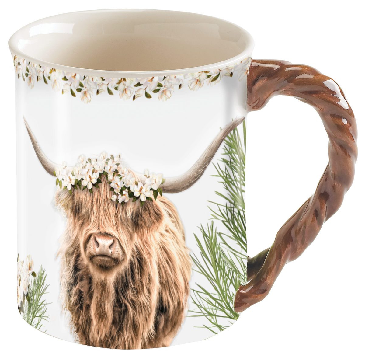 Highland Cow Flowers - Sculpted Mug
