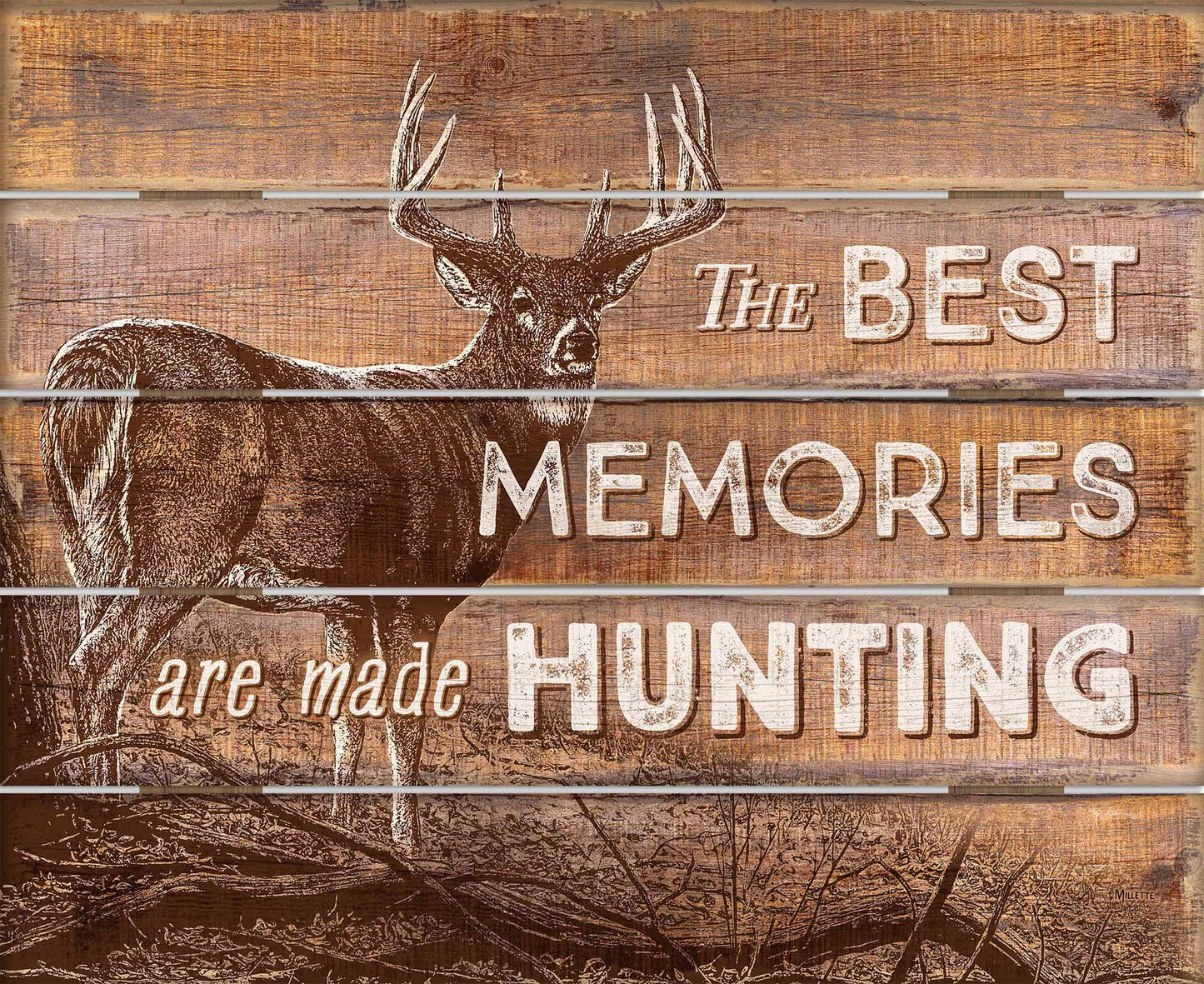 Best Memory Whitetail Deer - 18" x 22" Pallet Wall Art