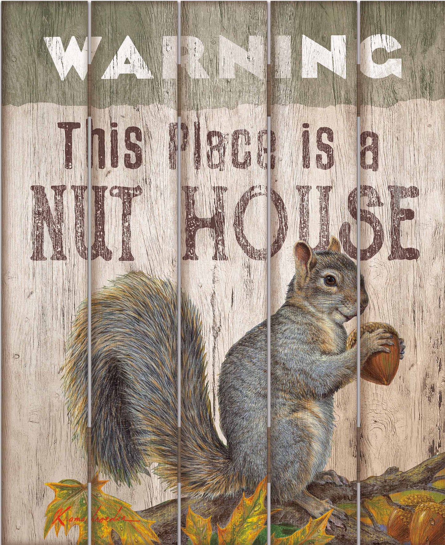 Nut House - Squirrel - 18" x 22" Pallet Wall Art