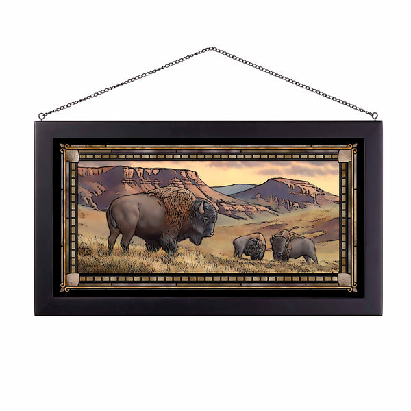 Bison Buttes - 13" x 23" Stained Glass Art
