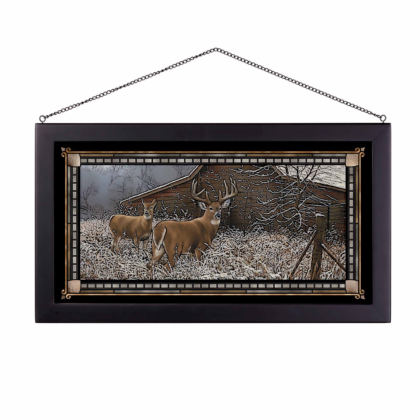 Chance Encounter - Whitetail Deer - Stained Glass Art