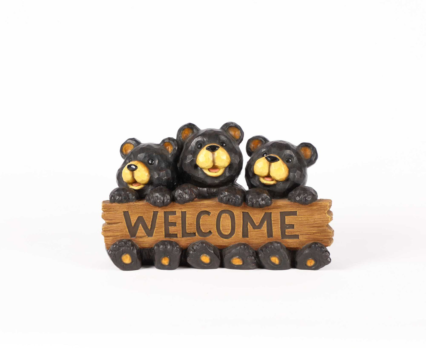 Bear Family with Welcome Sign - Sculpture