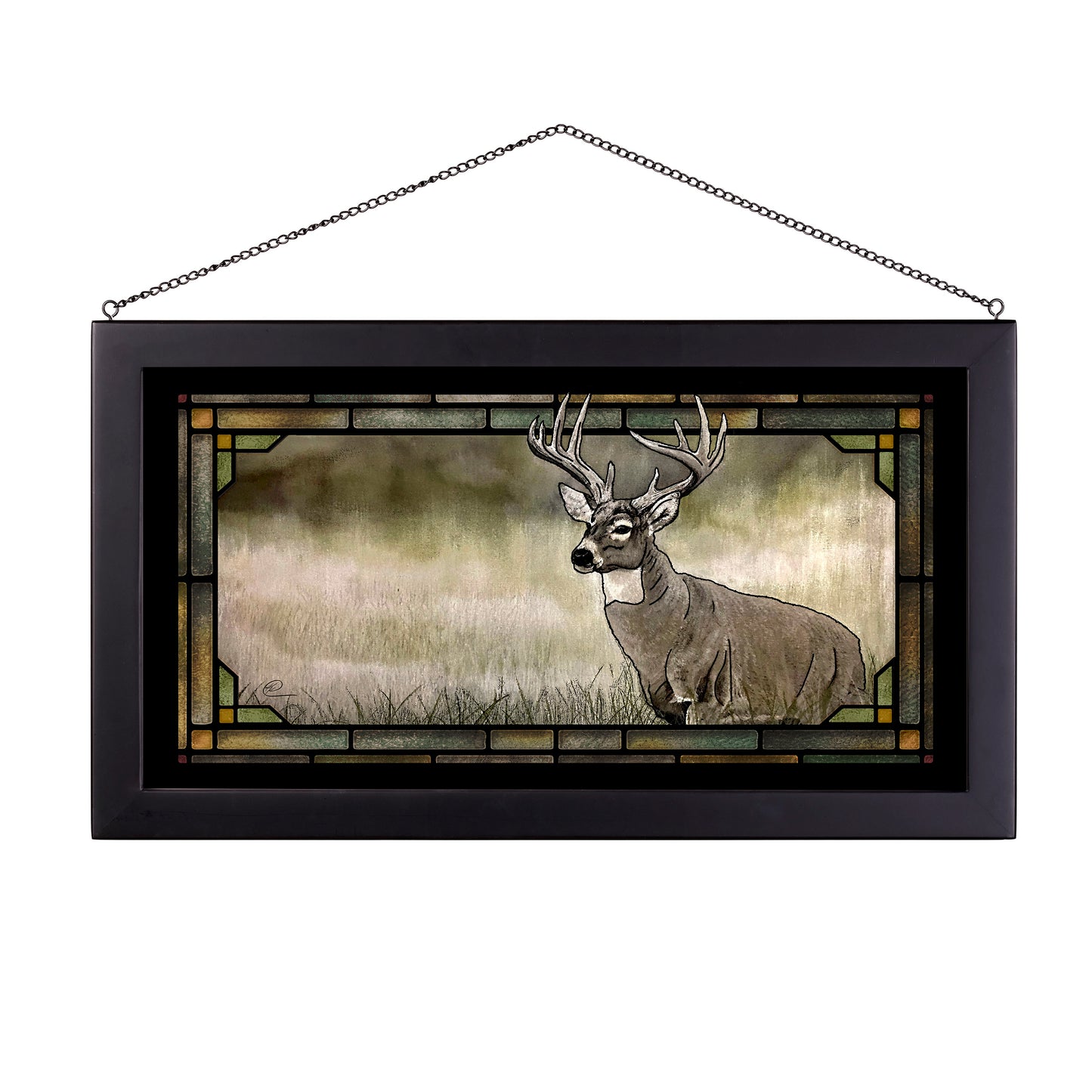 Olive Whitetail Deer - Stained Glass Art