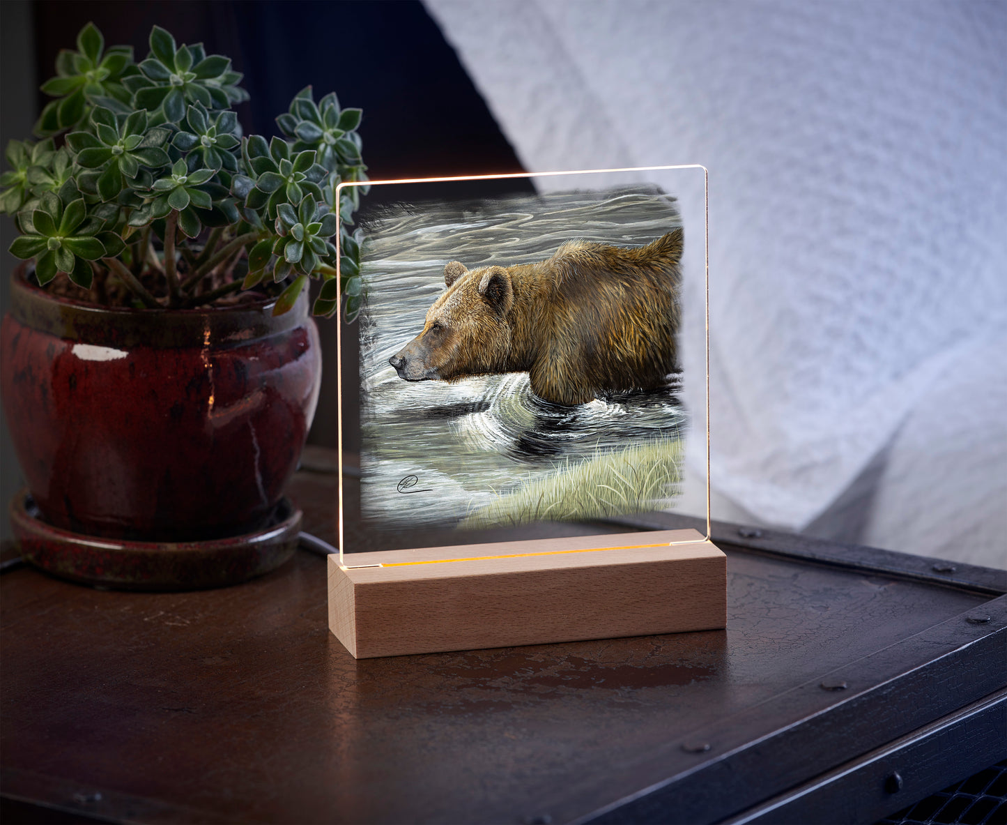 Grizzly Fishin - Acrylic Night Light