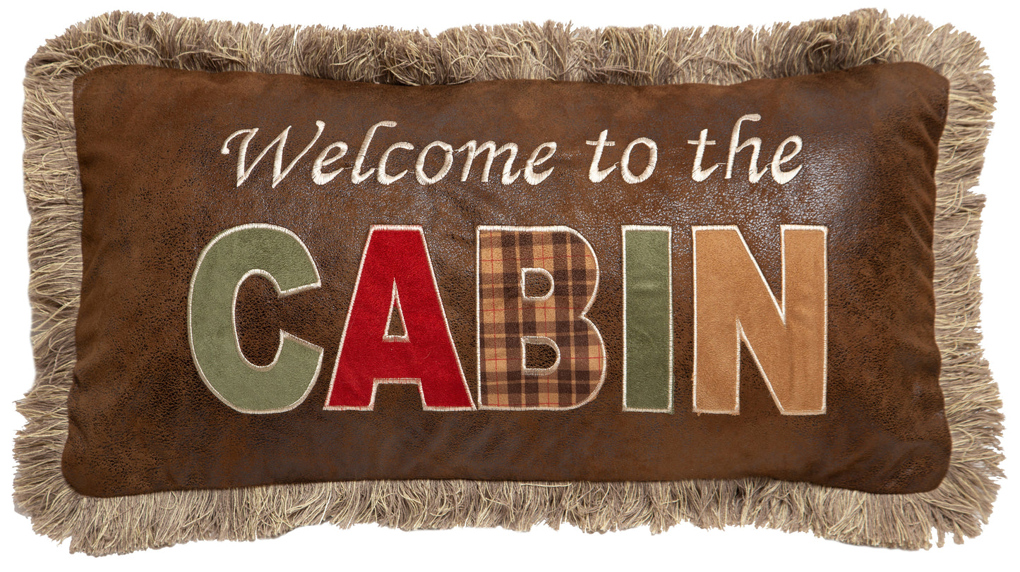 Welcome to the Cabin Rustic Cabin - 14" x 26" Pillow