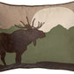 Moose Scene Rustic Cabin - 16" x 20" Pillow