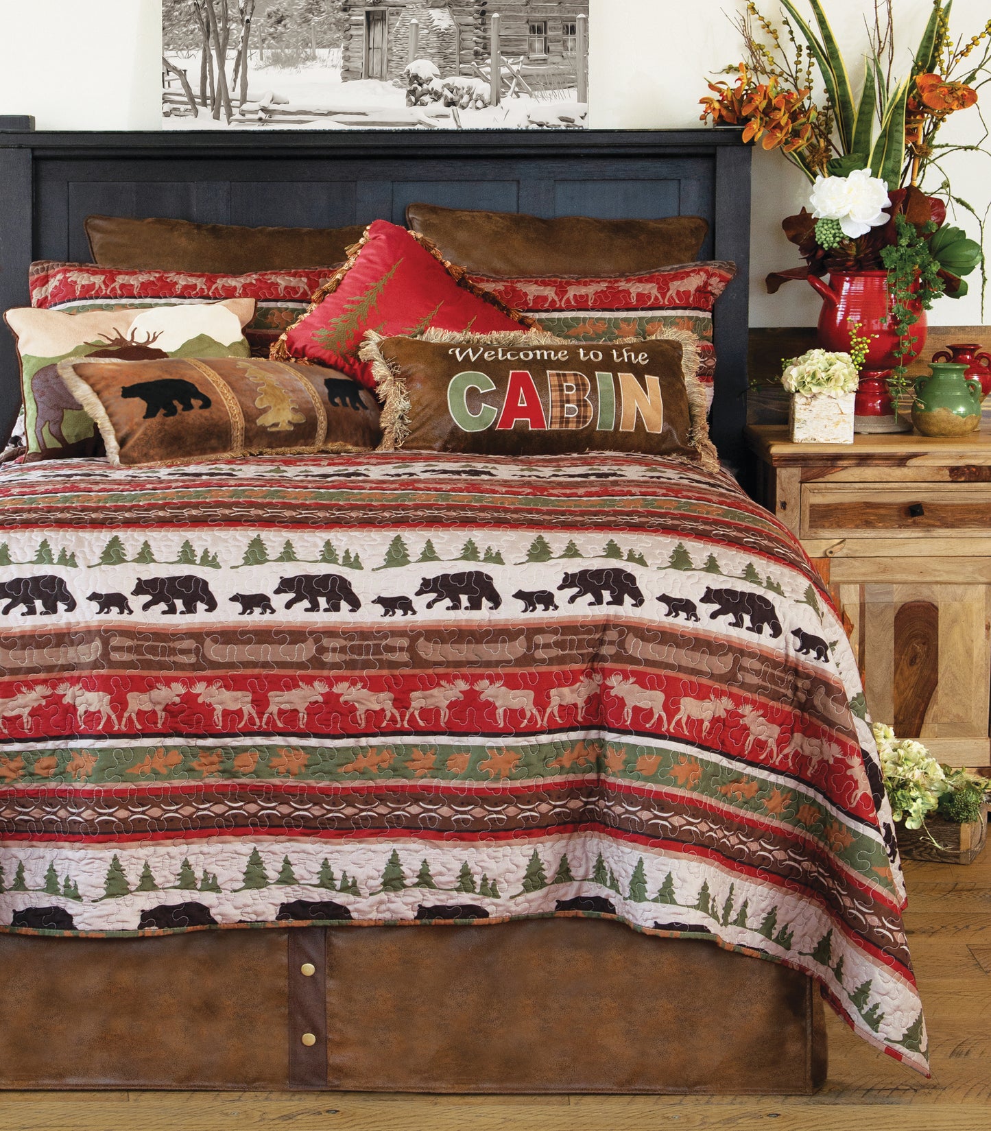 Cabin and Lodge Stripe Rustic - Quilt (King Set)