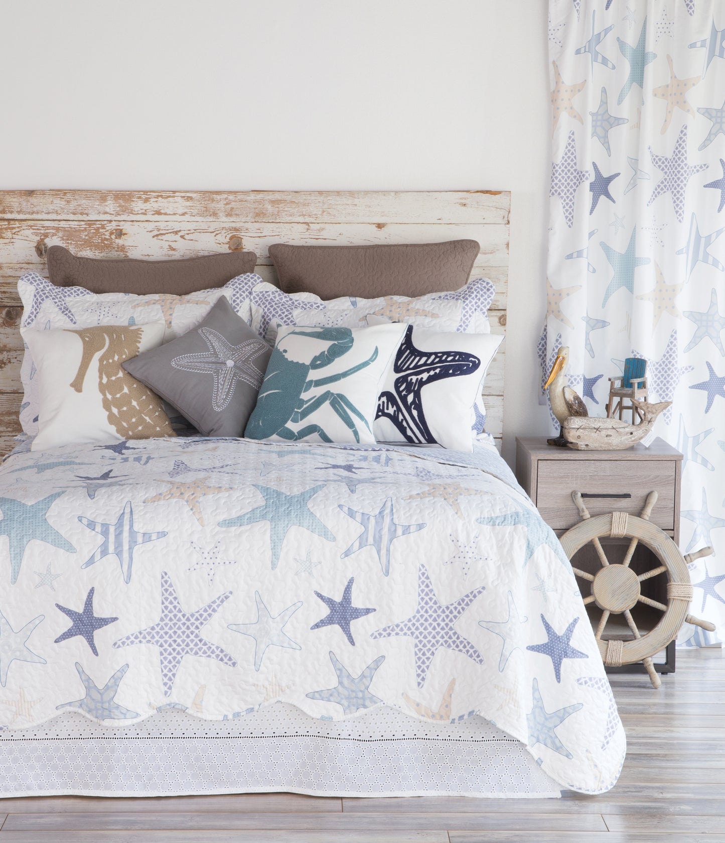 Starfish Reef Coastal - Quilt (Queen 3-Piece Set)