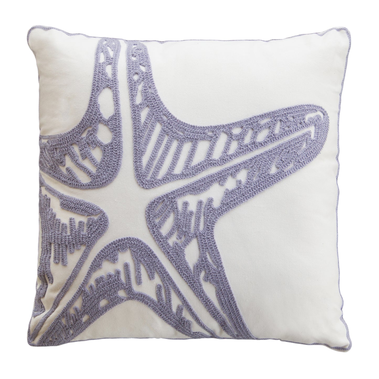 Lavendar Starfish Chain Stitch - 18" x 18" Pillow