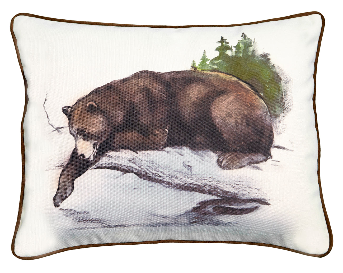 Watercolor Fishing Bear - 16" x 20" Pillow