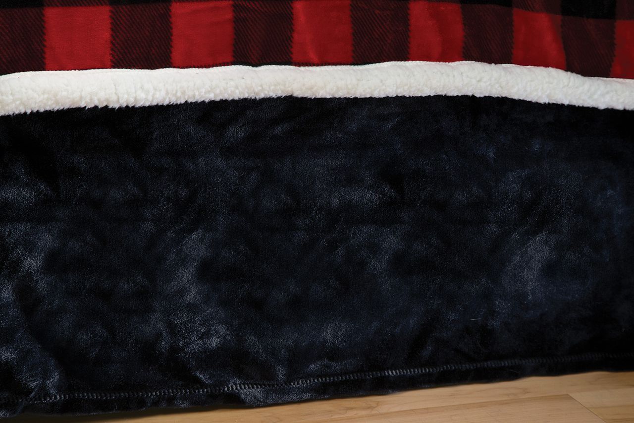 Solid Black Plush Velvet Bed Skirt, Twin