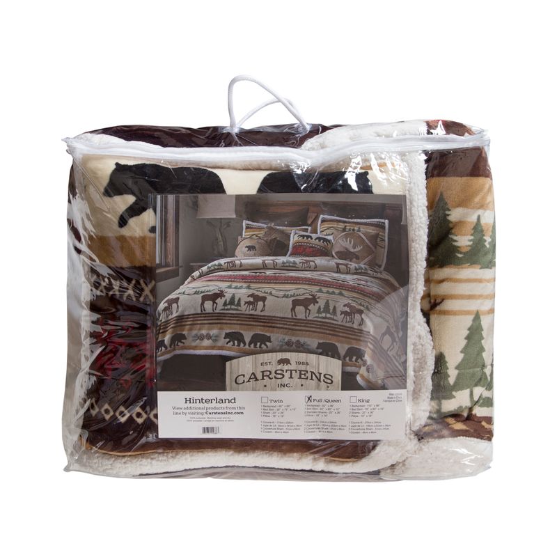 Hinterland Rustic Cabin 4-Piece Plush Sherpa Bedding Set, Twin