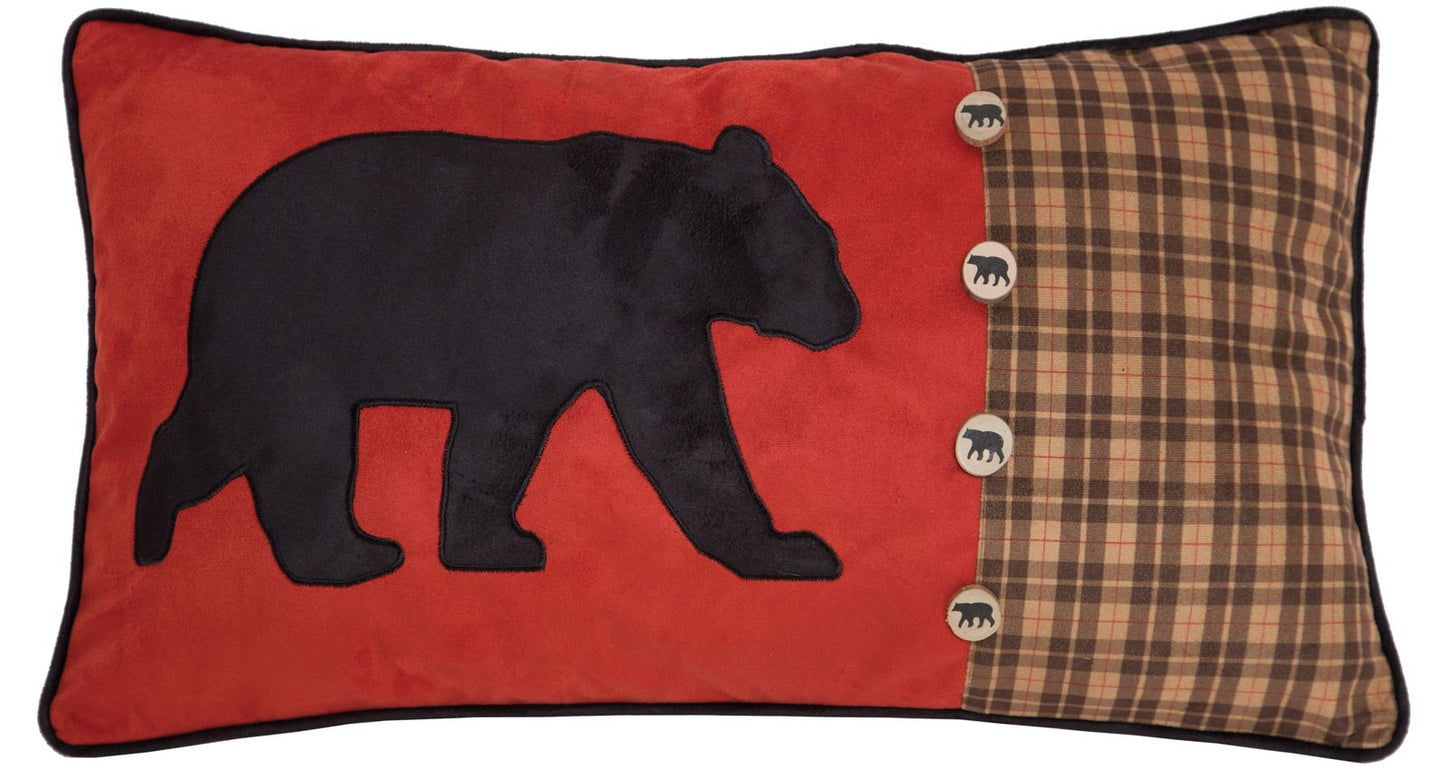 Bear & Buttons Rustic Cabin Pillow 14" x 26"