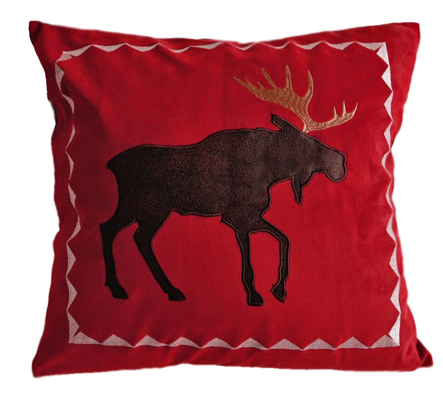 Red Moose Rustic Cabin Pillow 18" x 18"