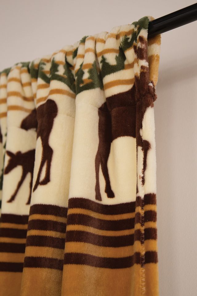 Hinterland Rustic Cabin Plush Drapes Panels (Set of 2) 54" x 84"